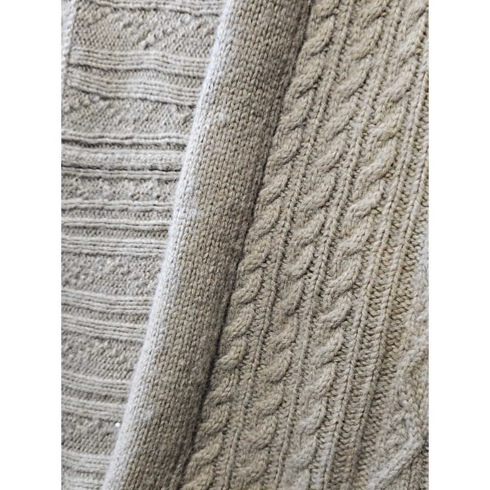 Max Studio Brown Open Cable Knit Cardigan Small Wool Alpaca‎ Blend Grandma Core - Picture 5 of 9
